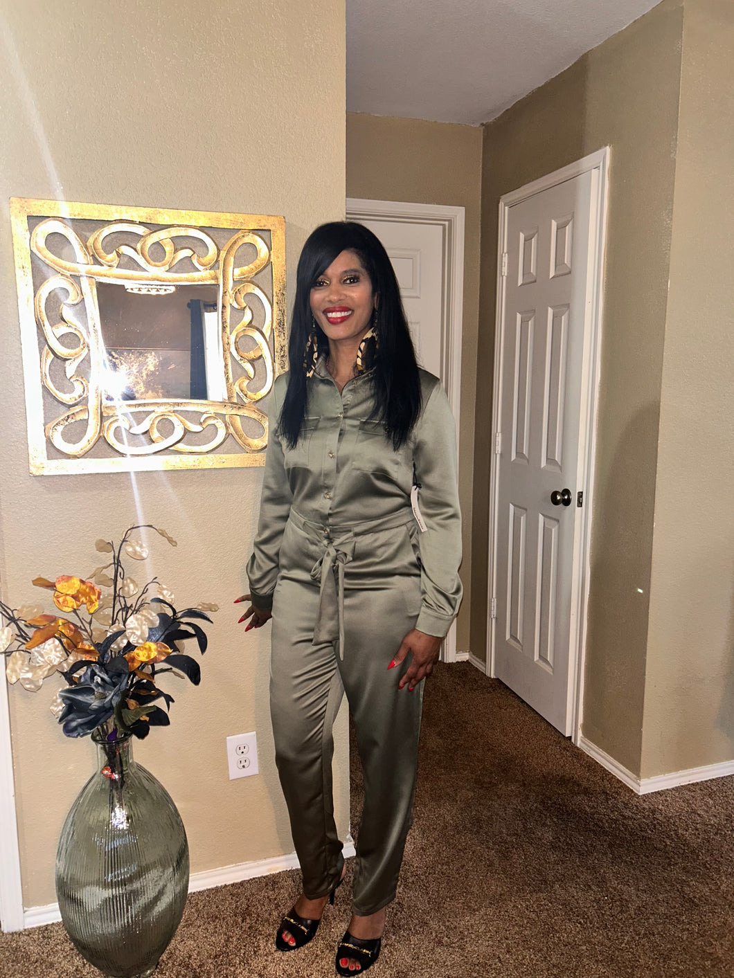 OLIVE SMOOTH MOVES JUMPSUIT