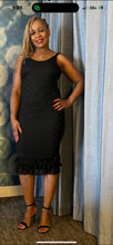 Load image into Gallery viewer, BLACK STRAIGHT LACED DRESS
