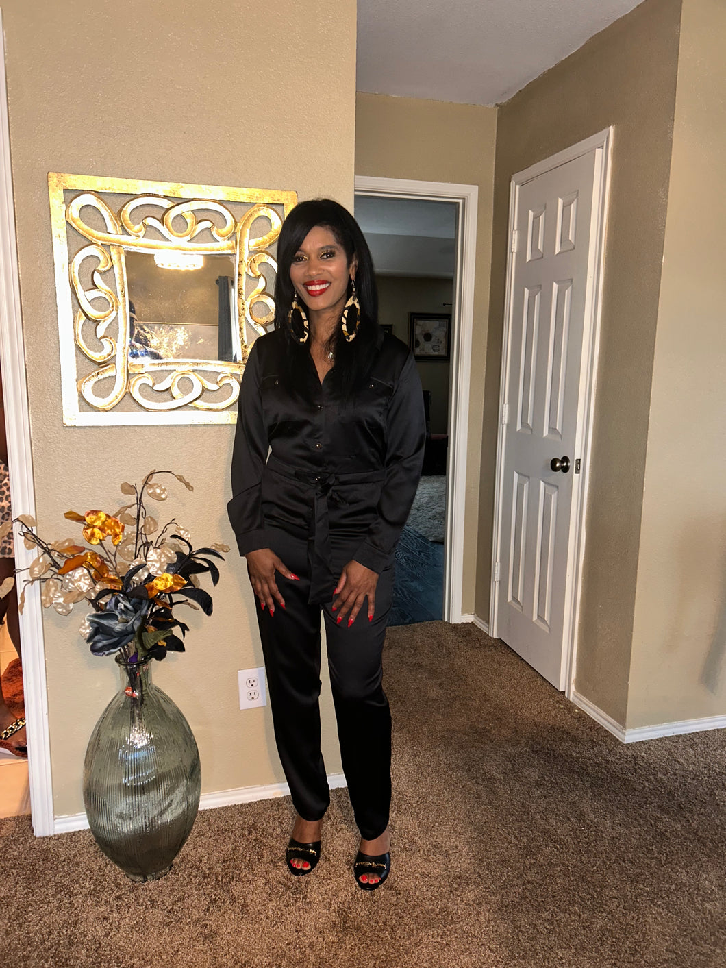 BLACK SMOOTH MOVES JUMPSUIT