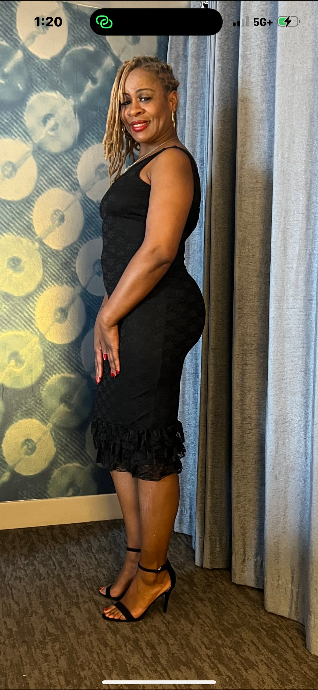 BLACK STRAIGHT LACED DRESS