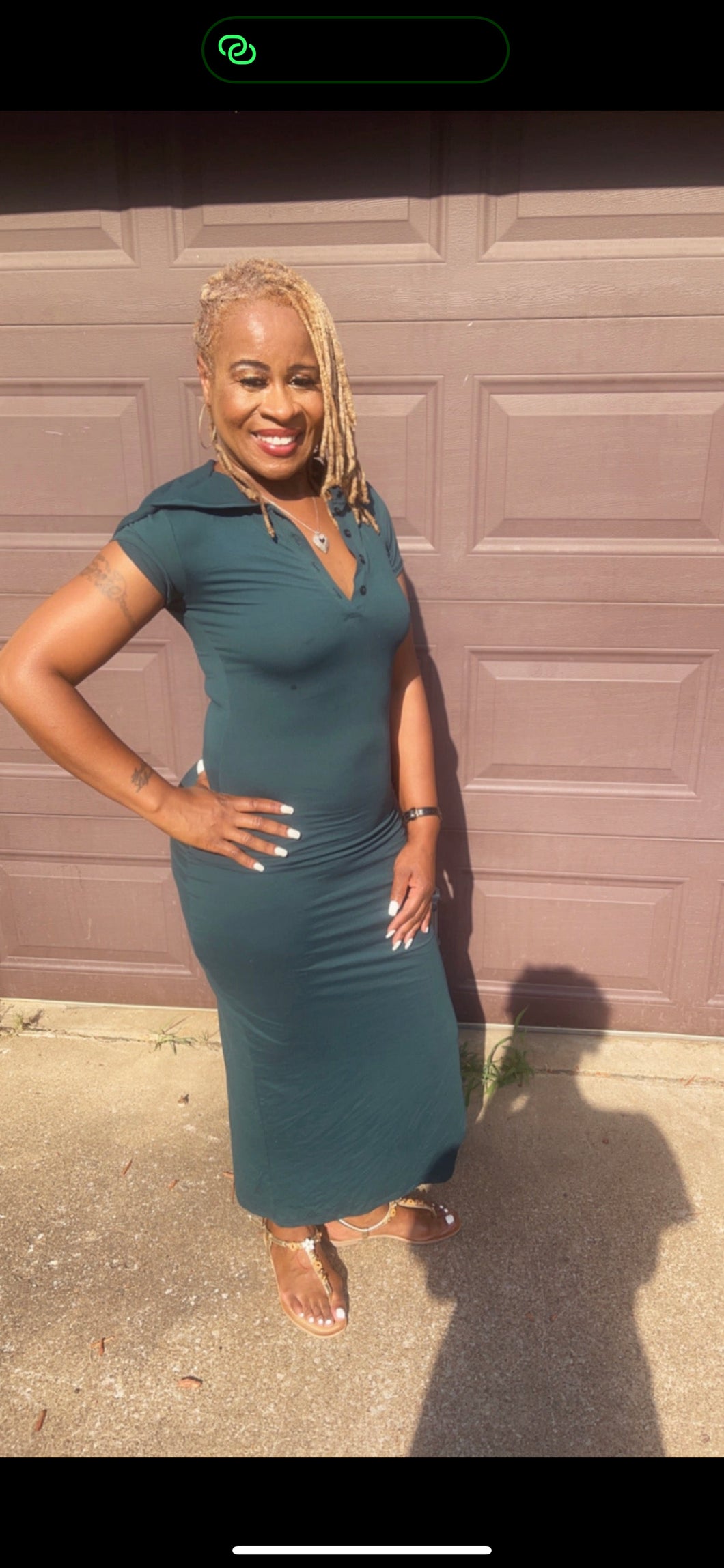 GREEN JERSEY MAXI DRESS
