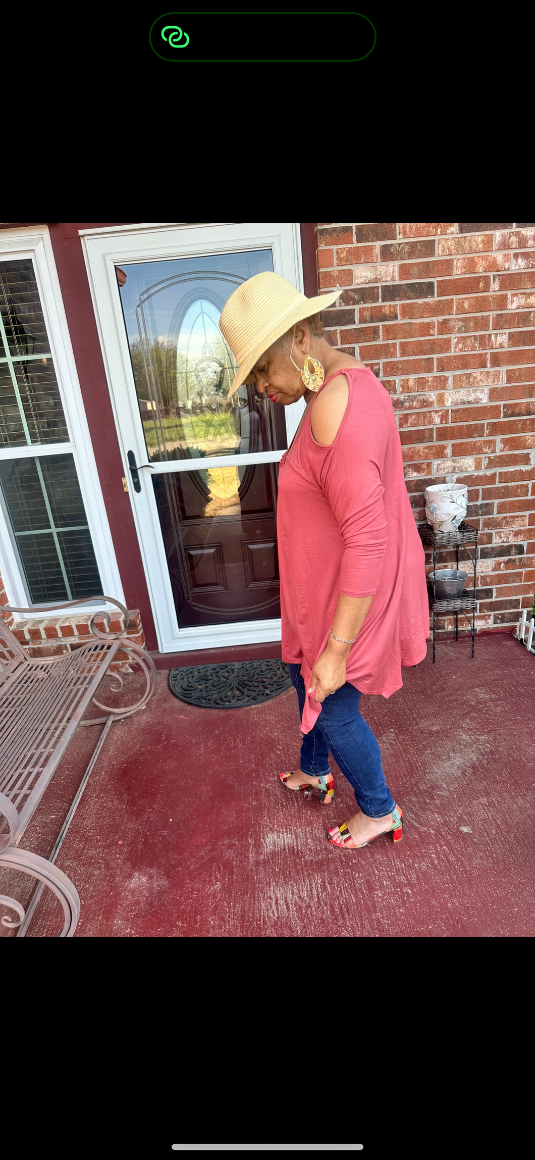 CURVY MARSALA STOP N FLARE TOP