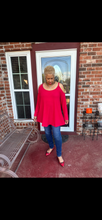 Load image into Gallery viewer, CURVY RED PLAY IT COOL TOP
