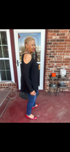 Load image into Gallery viewer, CURVY BLACK PLAY IT COOL TOP
