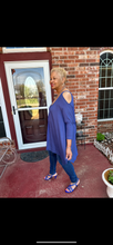 Load image into Gallery viewer, CURVY INDIGO STOP N FLARE TOP
