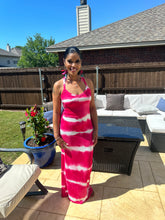 Load image into Gallery viewer, FUCHSIA STRIPE MAXI DRESS
