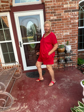 Load image into Gallery viewer, CURVY RED CUTE &amp; CASUAL SHORT SET
