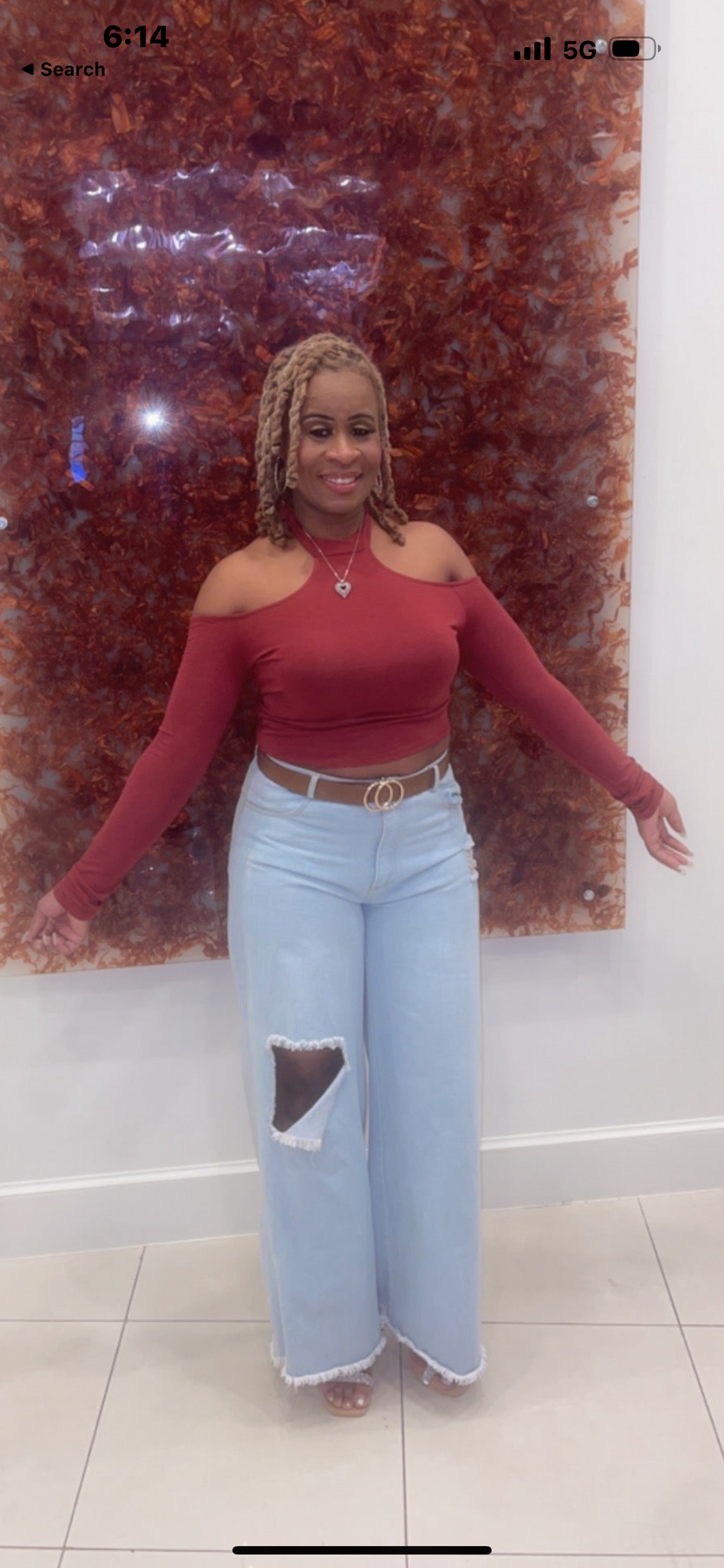 BURGUNDY COLD SHOULDER TOP