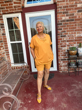 Load image into Gallery viewer, CURVY GOLD CUTE &amp; CASUAL SHORT SET
