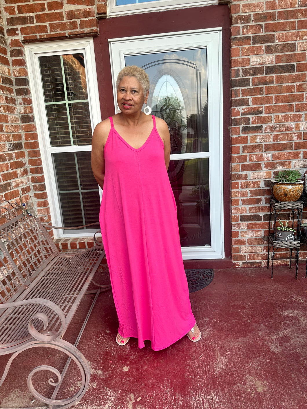 CURVY FUCHSIA CAMI MAXI DRESS