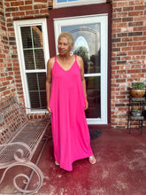 Load image into Gallery viewer, CURVY FUCHSIA CAMI MAXI DRESS
