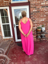 Load image into Gallery viewer, CURVY FUCHSIA CAMI MAXI DRESS
