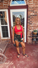 Load image into Gallery viewer, RED CRISS CROSS TANK TOP
