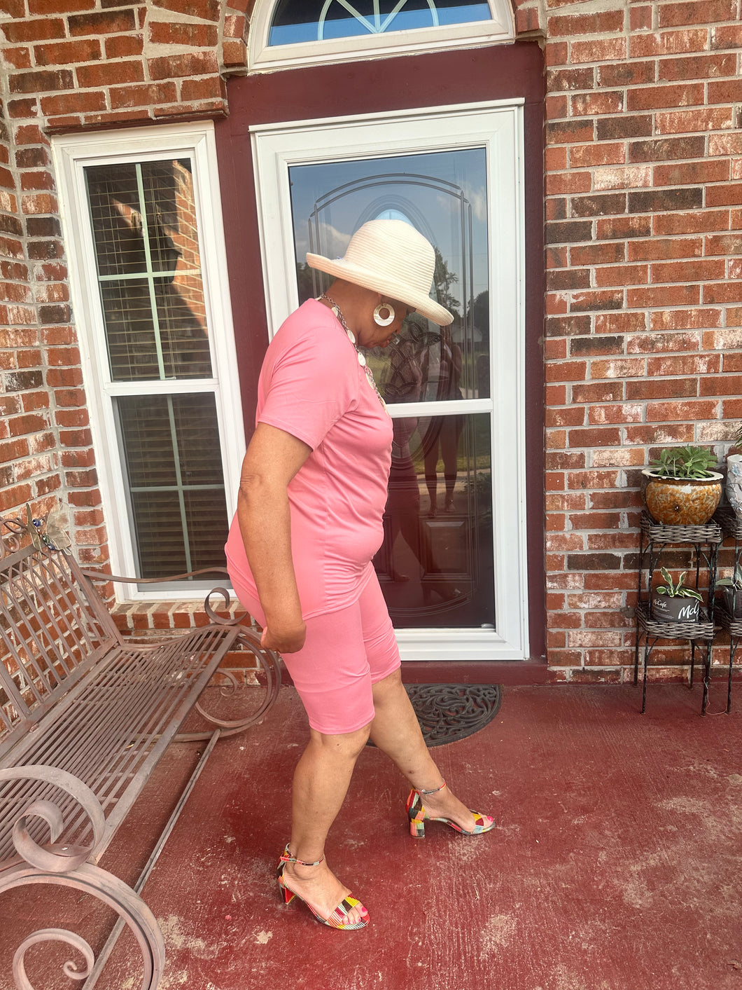 CURVY PINK BIKER SET