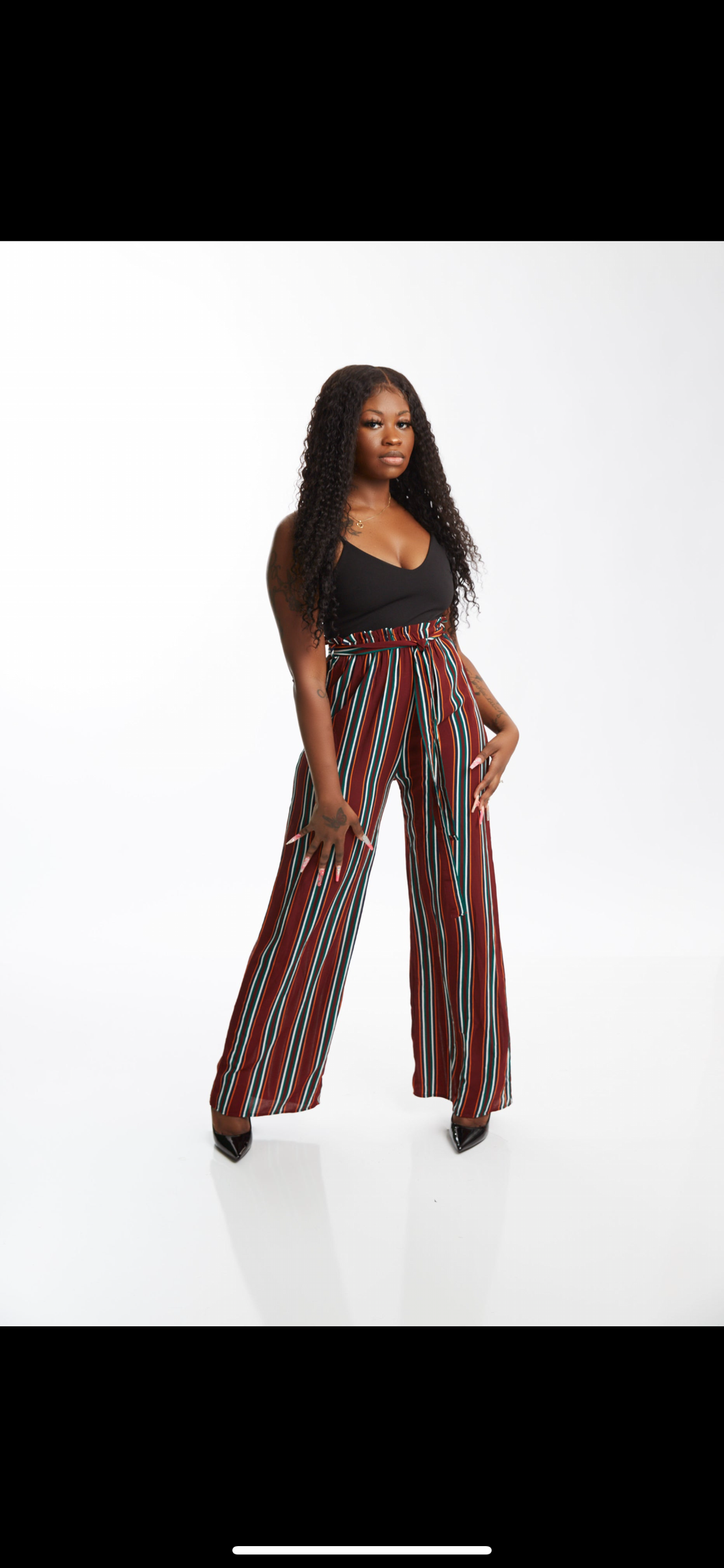 BLK/BURGUNDY LET’S KICK IT JUMPSUIT