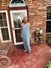 Load image into Gallery viewer, CURVY BLUE GREY CAMI MAXI DRESS
