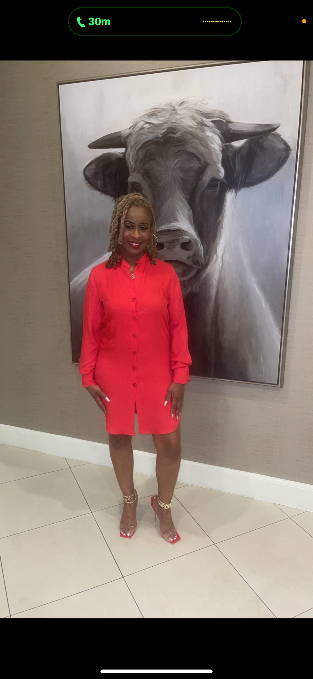 RED GET THE HINT DRESS