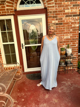 Load image into Gallery viewer, CURVY ASH BLUE CAMI MAXI DRESS
