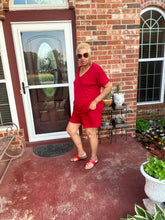 Load image into Gallery viewer, CURVY RED CUTE &amp; CASUAL SHORT SET
