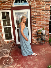 Load image into Gallery viewer, CURVY BLUE GREY CAMI MAXI DRESS
