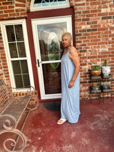 Load image into Gallery viewer, CURVY ASH BLUE CAMI MAXI DRESS
