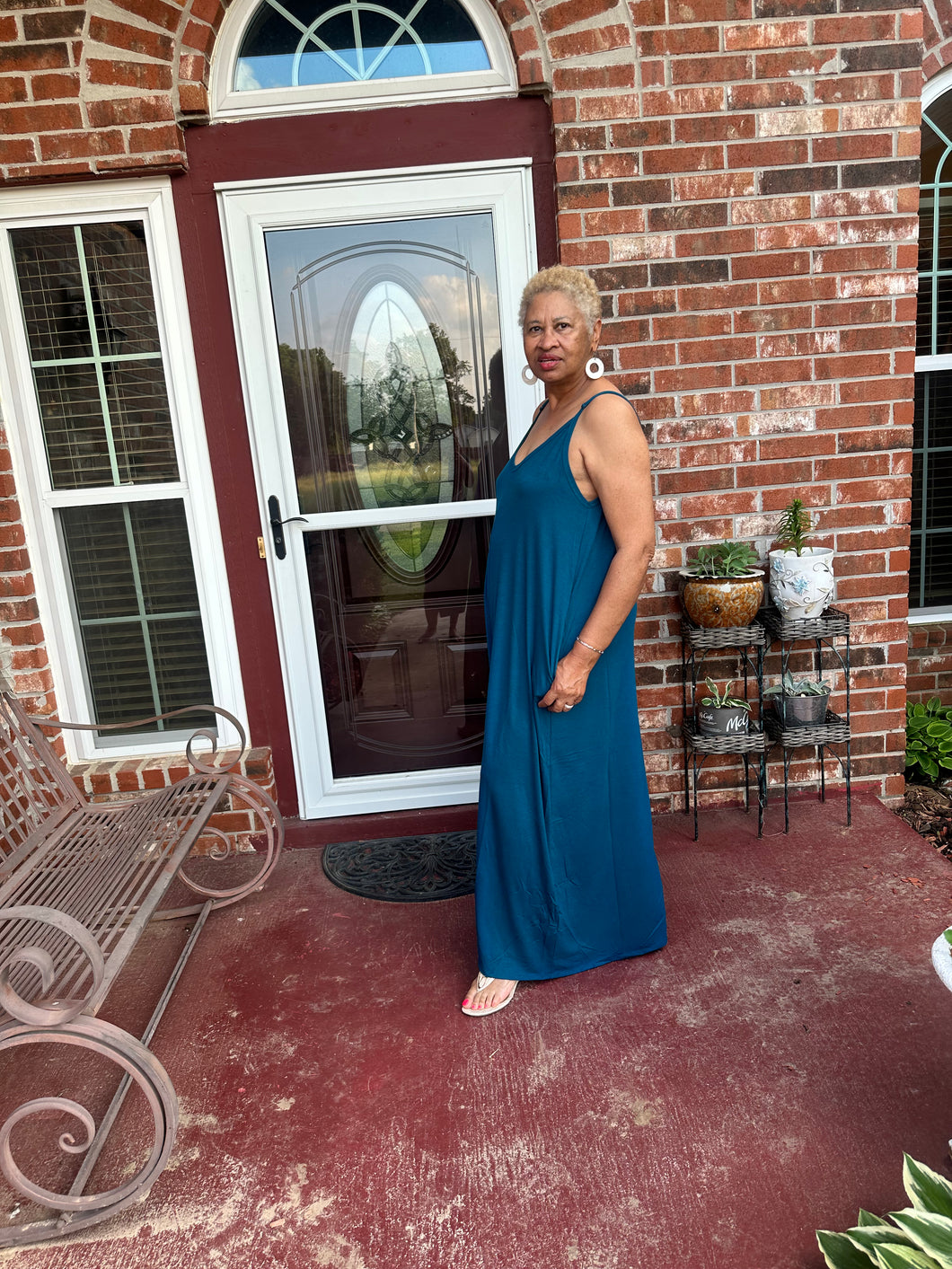 CURVY TEAL CAMI MAXI DRESS