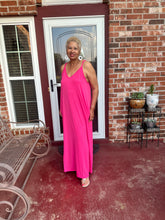 Load image into Gallery viewer, CURVY FUCHSIA CAMI MAXI DRESS
