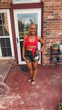Load image into Gallery viewer, RED CRISS CROSS TANK TOP

