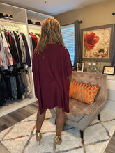 Load image into Gallery viewer, BURGUNDY FLOWY SHIRT SET
