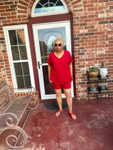 Load image into Gallery viewer, CURVY RED CUTE &amp; CASUAL SHORT SET
