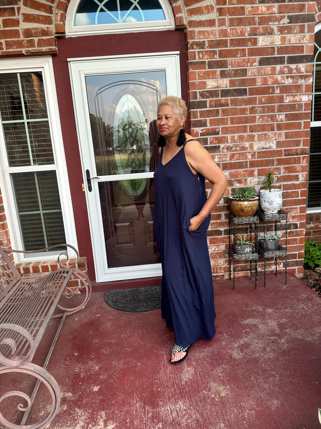 CURVY NAVY CAMI MAXI DRESS