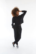 Load image into Gallery viewer, BLACK JUST LOUNGIN JOGGER SET
