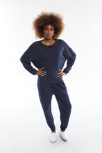 Load image into Gallery viewer, NAVY JUST LOUNGIN JOGGER SET
