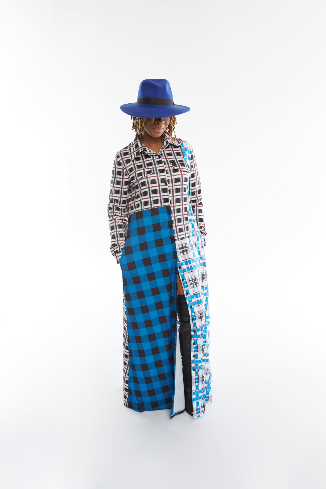 BLUE GOT ME MIXED CARDIGAN