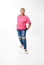 Load image into Gallery viewer, CURVY DARK BLUE CUT UP HIGH WAIST JEAN
