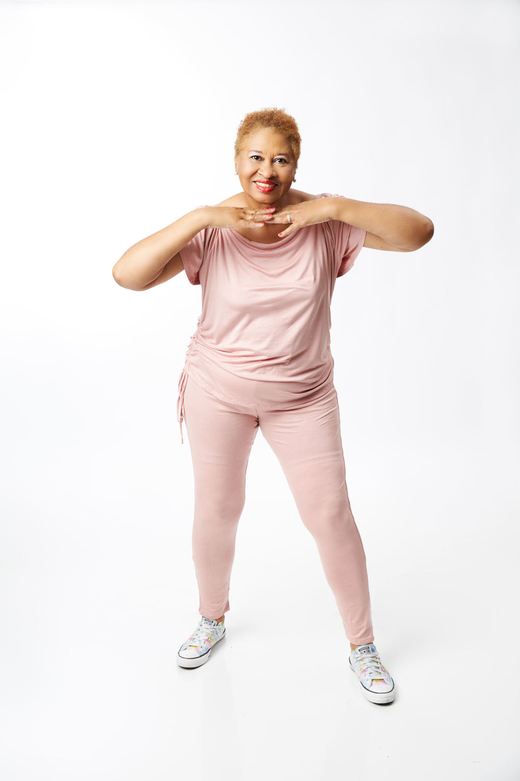 CURVY DUSTY PEACH GO TO PANT SET