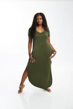 Load image into Gallery viewer, OLIVE SIDE SLIT MAXI
