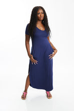 Load image into Gallery viewer, NAVY SIDE SLIT MAXI
