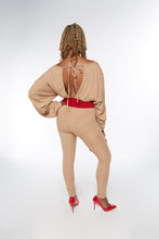 Load image into Gallery viewer, KHAKI LET EM KNOW JUMPSUIT
