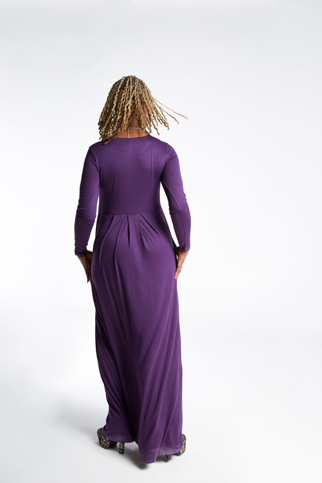 PURPLE PLEATED MAXI