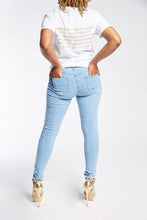 Load image into Gallery viewer, LIGHT BLUE BROKEN PENCIL JEAN
