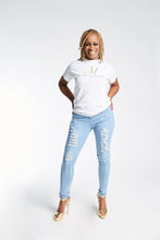 Load image into Gallery viewer, LIGHT BLUE BROKEN PENCIL JEAN
