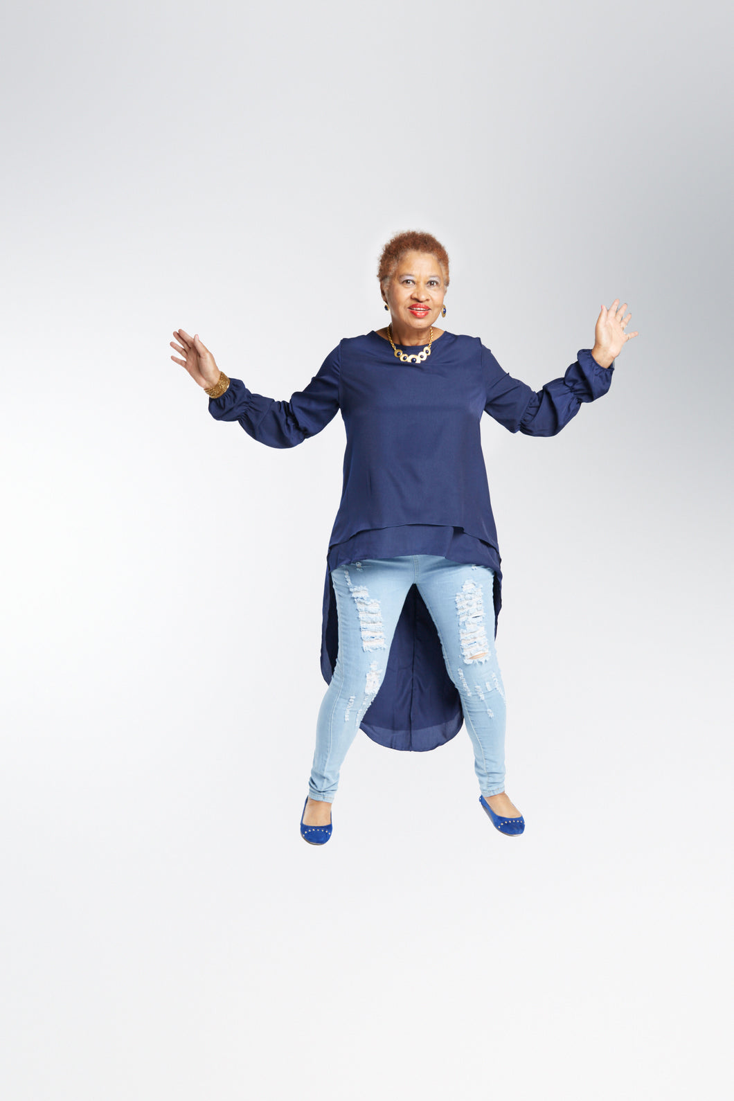 CURVY BLUE HIGHER STANDARD TOP
