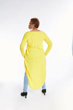 Load image into Gallery viewer, CURVY YELLOW LONG SLEEVE LOOSE FITTING HIGH LOW w/SLIT
