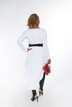 Load image into Gallery viewer, WHITE LONG SLEEVE LOOSE FITTING HIGH/LOW w SLIT
