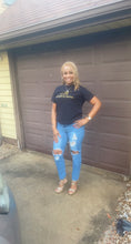 Load image into Gallery viewer, LIGHT BLUE CUT UP HIGH WAIST JEAN
