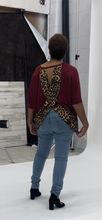 Load image into Gallery viewer, CURVY BURGUNDY ANIMAL INSTINCTS TOP
