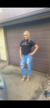 Load image into Gallery viewer, CURVY LIGHT BLUE CUT UP HIGH WAIST JEAN
