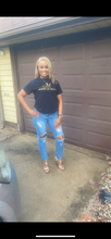 Load image into Gallery viewer, CURVY LIGHT BLUE CUT UP HIGH WAIST JEAN
