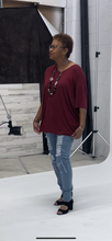 Load image into Gallery viewer, CURVY BURGUNDY ANIMAL INSTINCTS TOP

